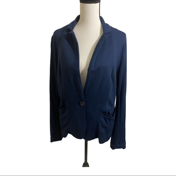 Olivia Moon 68% viscose blue jacket large pockets - Picture 1 of 11